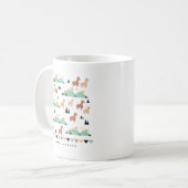 Cute Alpaca Herd Pattern Coffee Mok (Voorkant links)
