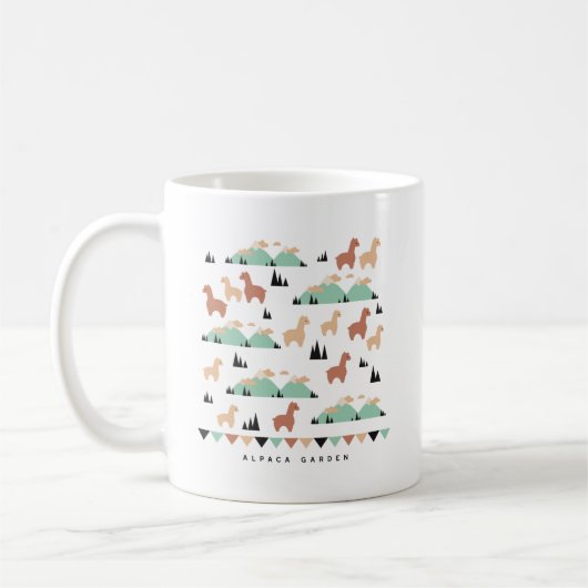 Cute Alpaca Herd Pattern Coffee Mok (Links)