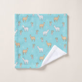Cute Alpaca Llama Cactus Pattern Bad Handdoek (Wasdoekje)