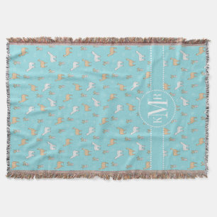 Cute Alpaca Llama Cactus Pattern Deken