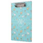 Cute Alpaca Llama Cactus Pattern Klembord (Links)