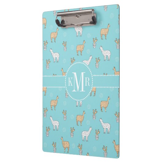 Cute Alpaca Llama Cactus Pattern Klembord (Links)