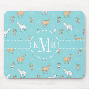 Cute Alpaca Llama Cactus Pattern Muismat