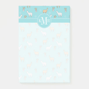 Cute Alpaca Llama Cactus Pattern Post-it® Notes