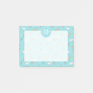 Cute Alpaca Llama Cactus Pattern Post-it® Notes