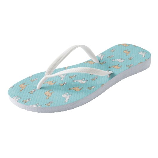 Cute Alpaca Llama Cactus Pattern Teenslippers (Schuin)