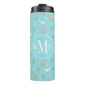 Cute Alpaca Llama Cactus Pattern Thermosbeker (Voorkant)