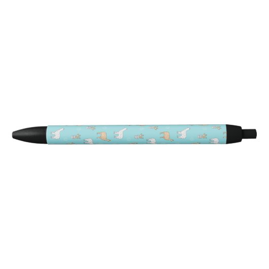 Cute Alpaca Llama Cactus Pattern Zwarte Inkt Pen (Voorkant)