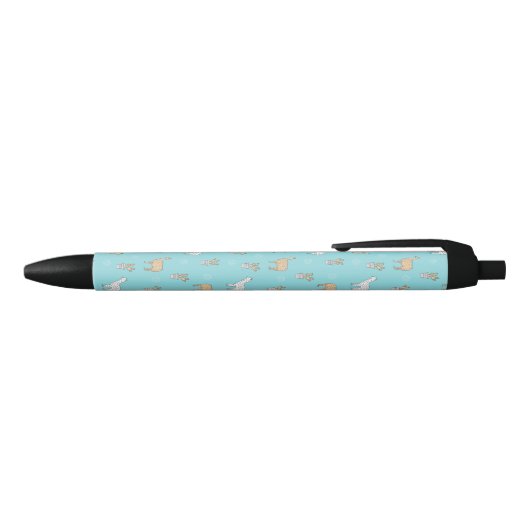 Cute Alpaca Llama Cactus Pattern Zwarte Inkt Pen (Bovenkant)