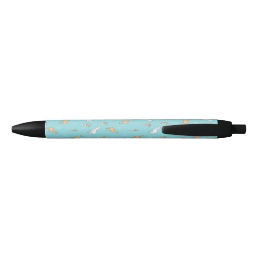 Cute Alpaca Llama Cactus Pattern Zwarte Inkt Pen (Achterkant)