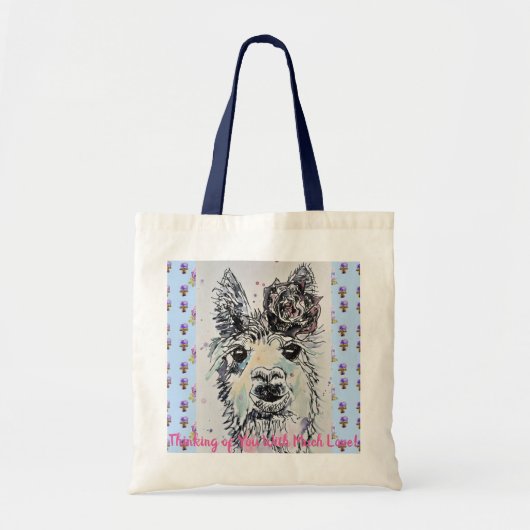 Cute Alpaca Llama Funny Denking You Canvas tas (Voorkant)