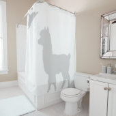 Cute Alpaca Shadow Silhouette Shadow Buddies Douchegordijn (In situ)