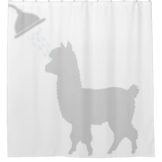 Cute Alpaca Shadow Silhouette Shadow Buddies Douchegordijn (Voorkant)