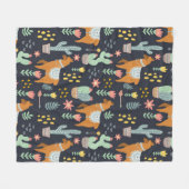 Cute Alpacas Pattern Fleece Deken (Voorkant (Horizontaal))