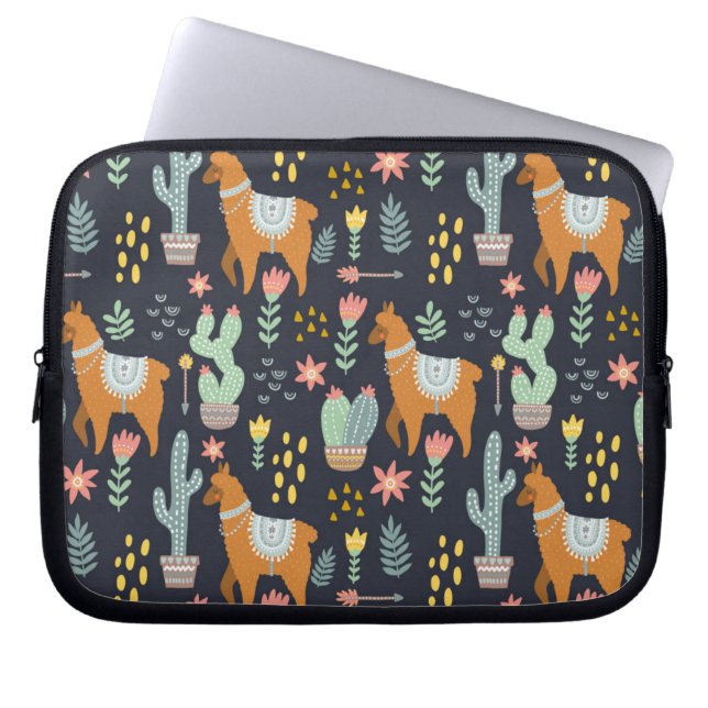 Cute Alpacas Pattern Laptop Sleeve (Voorkant)