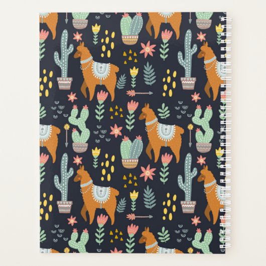 Cute Alpacas Pattern Planner (Achterkant)