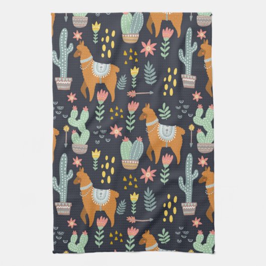 Cute Alpacas Pattern Theedoek (Verticaal)