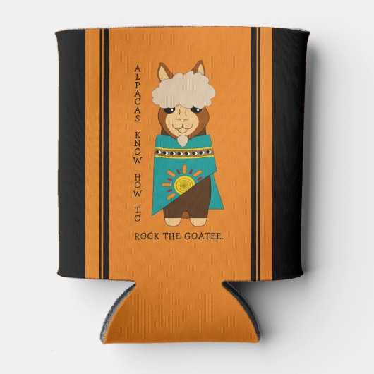 Cute Alpacas Rocking Goatees & Blauwgroen Serapes Blikjeskoeler (Voorkant)