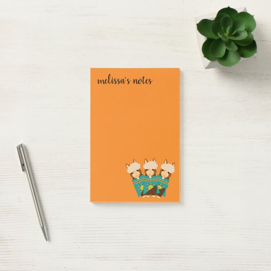 Cute Alpacas Rocking Goatees & Blauwgroen Serapes Post-it® Notes (Kantoor)
