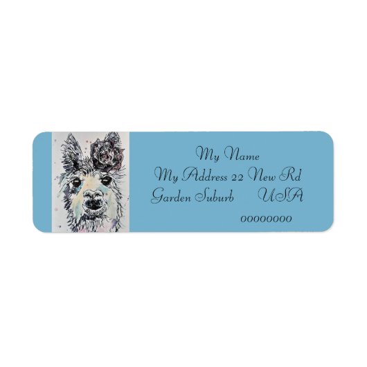 Cute Alpacca Limited Animal Return Address Labels (Voorkant)