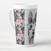 Cute Alpacca Llama Rose Aquarelle Latte Mug (Angle gauche)