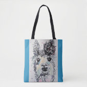 Cute Alpacca Llama Waterverf Grocery Canvas tas (Voorkant)