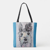 Cute Alpacca Llama Waterverf Grocery Canvas tas (Achterkant)