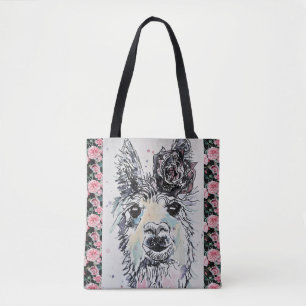 Cute Alpacca Llama Waterverf Grocery Canvas tas