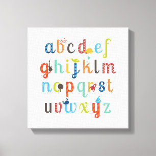 Cute Alphabet Design Canvas Afdruk