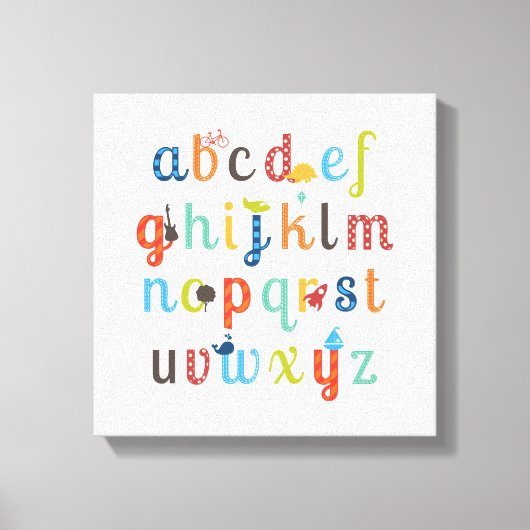 Cute Alphabet Design Canvas Afdruk (Voorkant)
