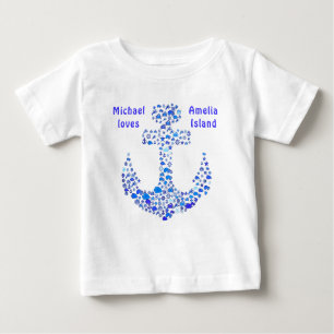 Cute Amelia Island Zee Creatures Anchor Baby Shirt