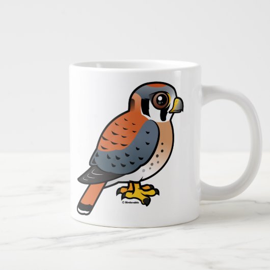 Cute American Kestrel Extra Grote Mok (Rechts)