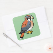 Cute American Kestrel Vierkante Sticker (Envelop)