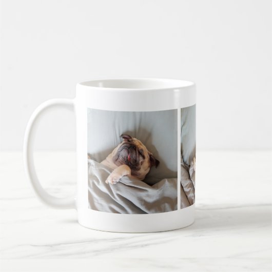 Cute Amoureux des chiens endormi Photo Collage Mug (Gauche)