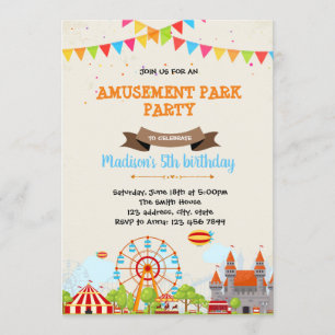 Cute amusement party call kaart