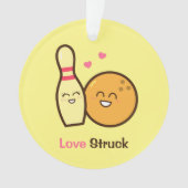 Cute Amusing Bowling Ball and Pin Love Struck Ornament (voorkant)
