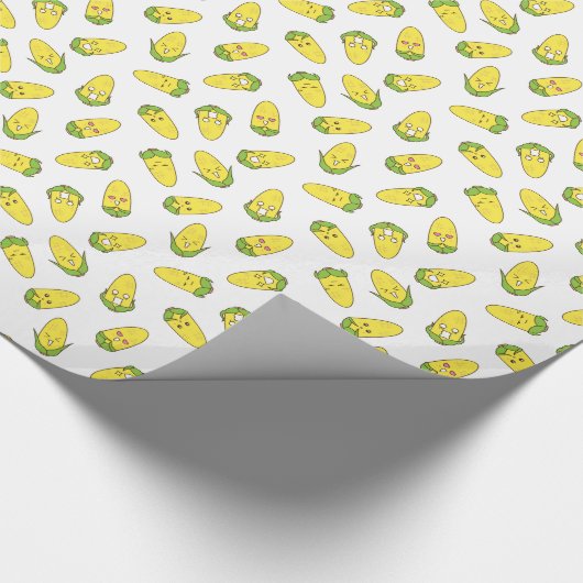 Cute Amusing Corn Expressions Pattern Cadeaupapier (Hoek)