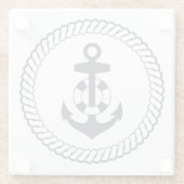 Cute Anchor Glazen Onderzetter (Achterkant)