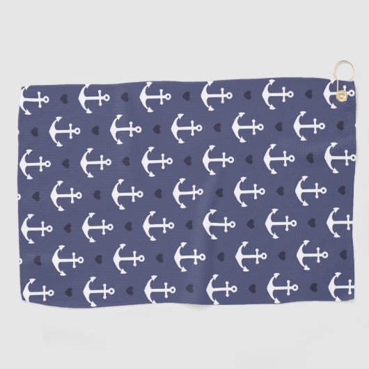 Cute Anchor Pattern Golfhanddoek (Horizontaal)