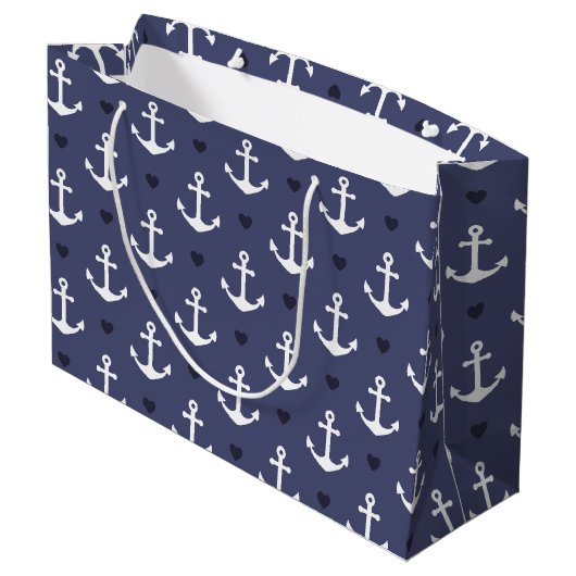 Cute Anchor Pattern Groot Cadeauzakje (Achterkant Gekanteld)