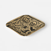 Cute ancient hieroglyph pumpkin and bat Halloween Papieren Bordje (Gebogen)