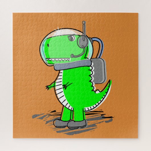 Cute and Angry Astronaut T-Rex Dinosaur Legpuzzel (Verticaal)