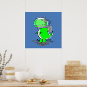 Cute and Angry Astronaut T-Rex Dinosaur Poster (Keuken)
