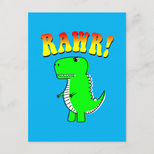 Cute and Angry T-Rex RAWR Groovy Text Briefkaart
