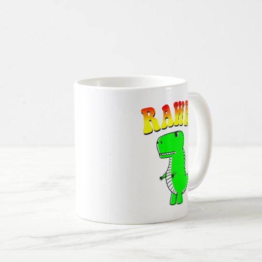 Cute and Angry T-Rex RAWR Groovy Text Koffiemok (Voorkant rechts)