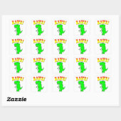 Cute and Angry T-Rex RAWR Groovy Text Vierkante Sticker (Vel)