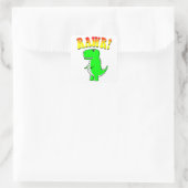 Cute and Angry T-Rex RAWR Groovy Text Vierkante Sticker (Tas)