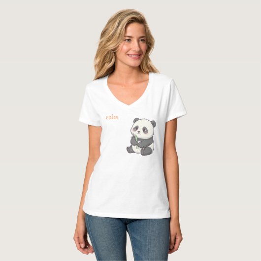 Cute and Calm Panda T-shirt (Voorkant volledig)