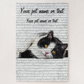 Cute and Charming, Black and White Cat Legpuzzel (Verticaal)