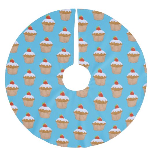 Cute and  Chocolate Cupcake Cherry Pattern Kerstboom Rok (Voorkant)